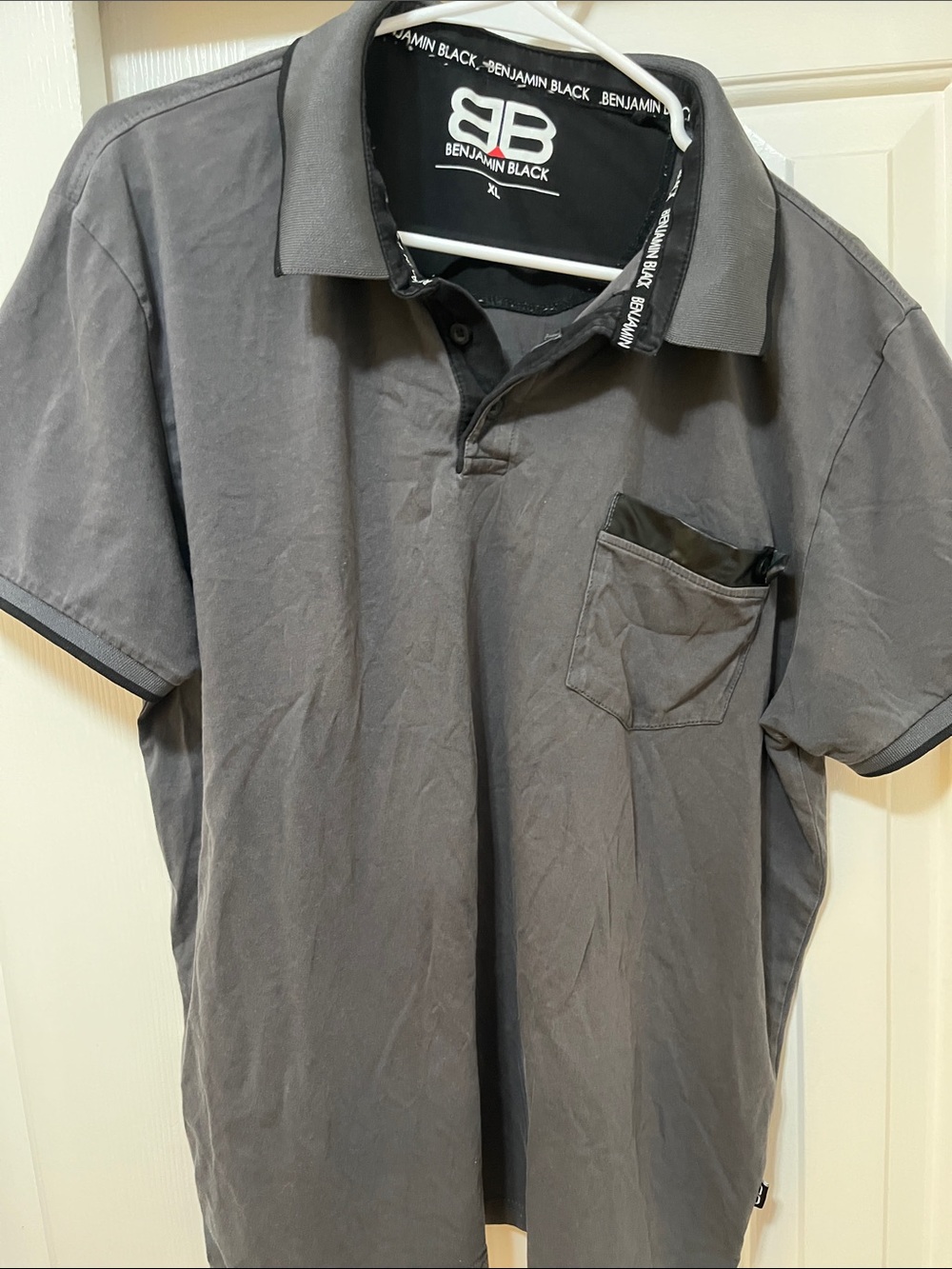 Men's Gray Polo Shirt with Pocket - XL